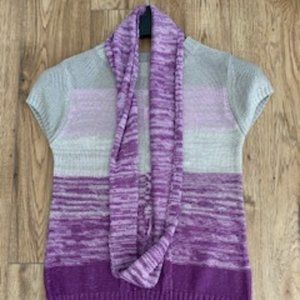 Ombré Purple Sweater and Purple Scarf